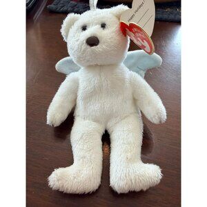 Ty Jingle Beanies Collection "Star" Angel Bear Plush Ornament With Tags